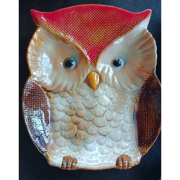 Owl Plate Ceramic-8" Bird Trinket Dish/Serving Dish-Pre-Owned - Picture 4 of 12